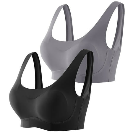 

Strapless Push up Bras for Women 2 Pieces Compression Every Day Wear Exercise offers Support Bra for Women Full Coverage and Lift Multi-color XL
