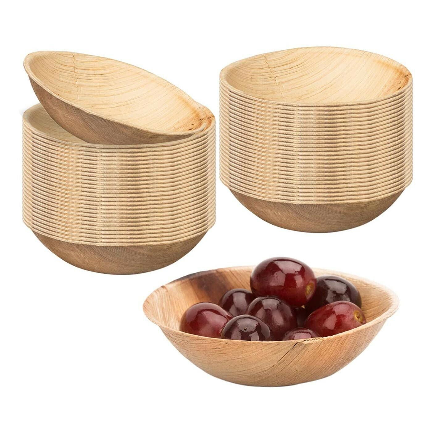 Smarty 3 oz. Round Palm Leaf Eco Friendly Mini Disposable Sauce Bowls 100ct