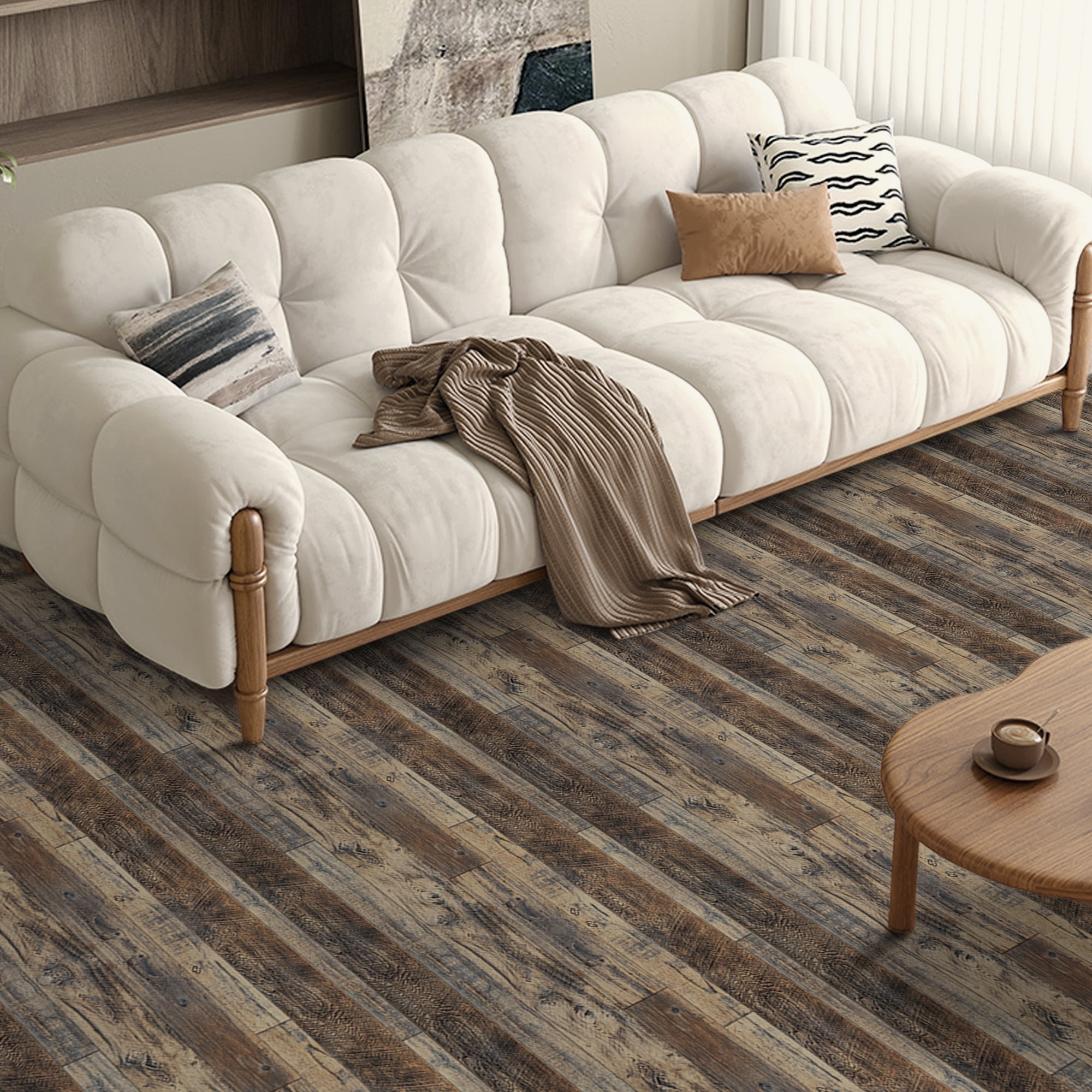 (2 pack) UMIGGEE Wood Grain Peel and Stick Vinyl Flooring Roll, 15.7-in x 118-in/12.8 Sq.Ft Self-Adhesive Vinyl Wood Grain Floor,Versatile Design for Any Space Easy DIY Install Home Decor