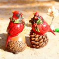 thumbnail image 1 of Red Christmas Cardinal Figurine, 2 Pack Resin Red Bird Figurine Cardinal Ornament Garden Decor Miniature Home Garden Statue, Red Bird Outdoor Decor, 1 of 5
