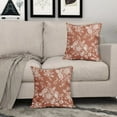 thumbnail image 5 of Vintage Floral Pillow Covers 18x18 Inch Set of 2 Burnt Orange Floral Outdoor Decorative Throw Pillows Chinoiserie Flower Pillowcases Rustic Farmhouse Cushion Covers for Couch Home Decor, 5 of 6