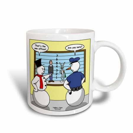Ceramic Snowman - 3dRose Snowman Police Line-up, Ceramic Mug, 15-ounce