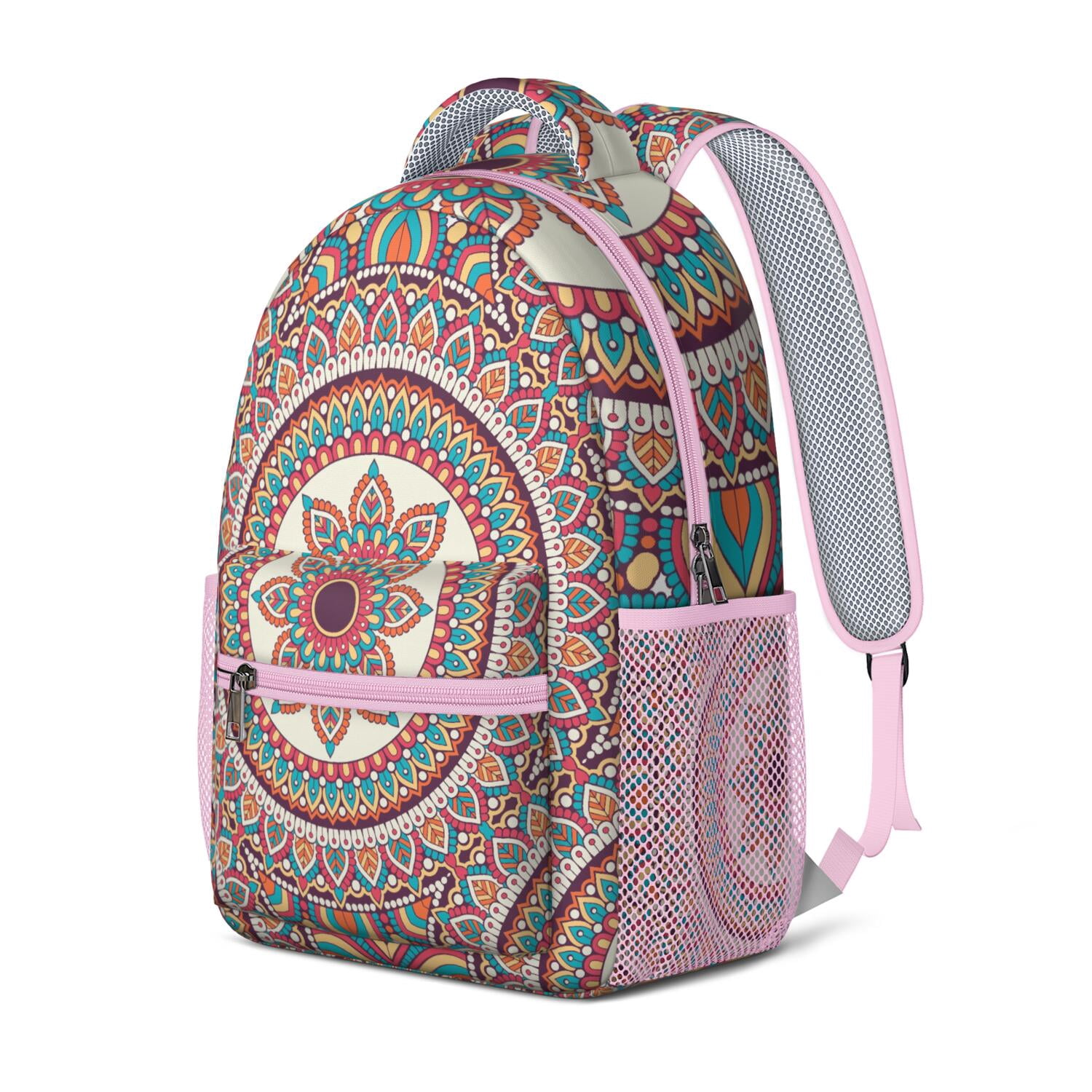 Exotic Cultural Mandala Waterproof School Bag - Ergonomic Backpack for College Students & Commuters