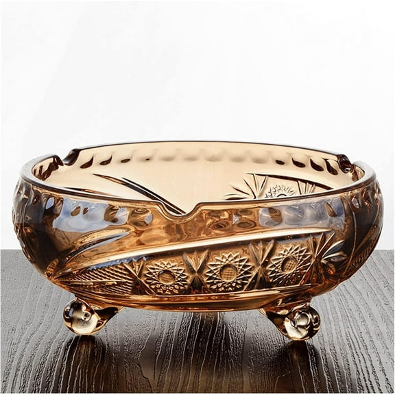Cigar Ashtray Creative Crystal Glass Ashtray 5.4 Inch Amber Tray Three Styles Home/hotel/restaurant Ashtray Ashtray