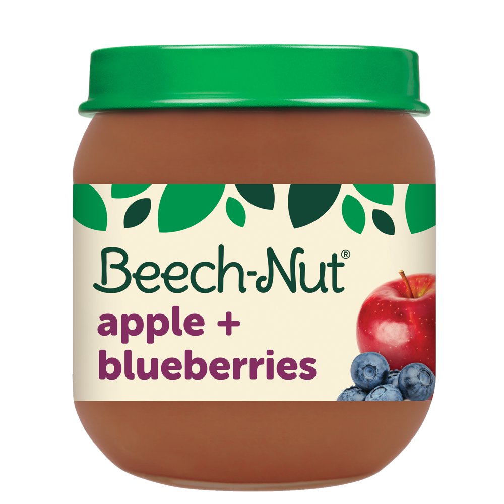 BeechNut Stage 2, Apple &amp; Blueberries Baby Food, 4 oz Jar