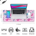 thumbnail image 5 of Long Mouse Pads for Desk,Pink Dinosaurs Flowers Leaves Pattern Desk Mats on Top Of Desks, Desk Mouse Pad Extra Large with 3mm Non-Slip Base and Stitched Edge for Gaming,Office,Work,Home 31.5"x11.8", 5 of 6