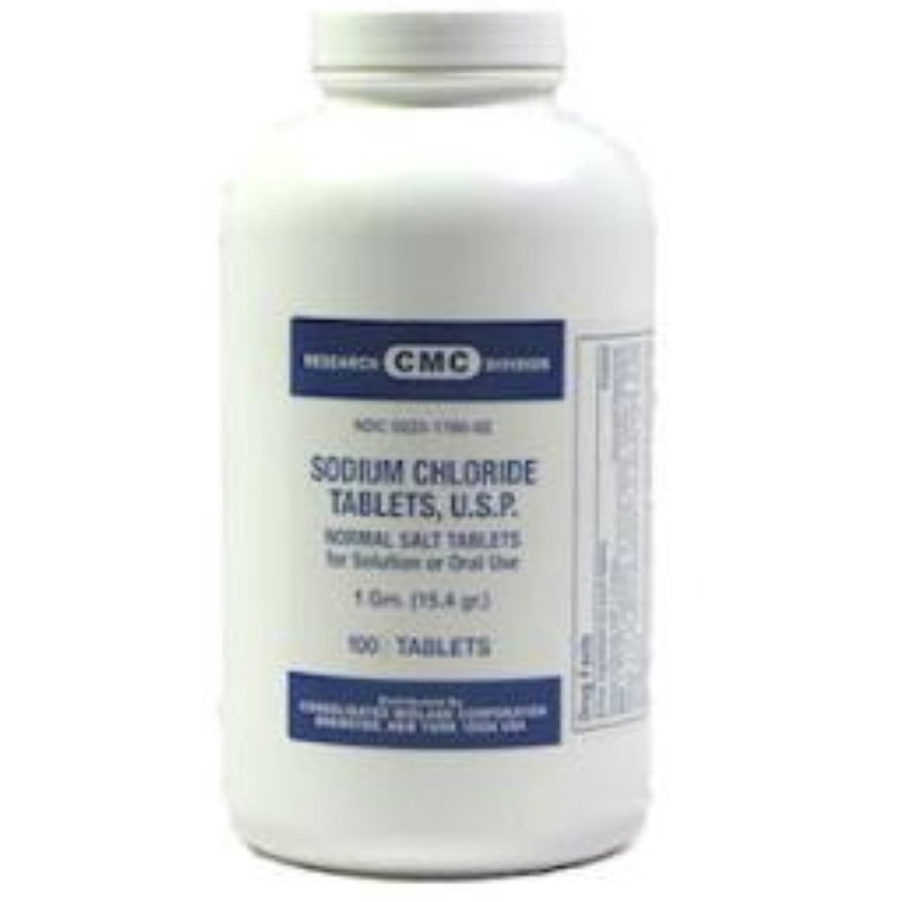 Consolidated Midland Corp Sodium Chloride Tablets 1 Gm, 100 ea (Pack of 3)