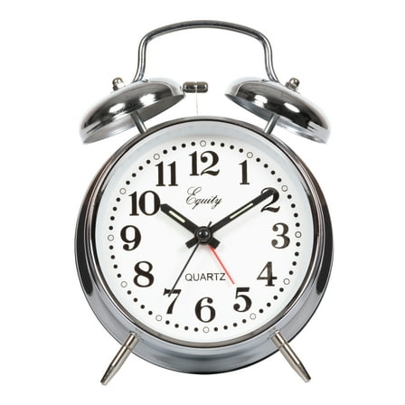 Equity 13014 Silver Twinbell Quartz Analog Alarm Clock