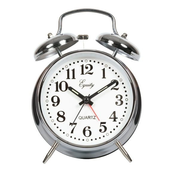 Equity 13014 Silver Twinbell Quartz Analog Alarm Clock