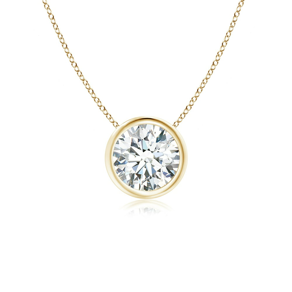 Angara - 6.4mm Round Diamond Pendant|1ct. tw. Diamond Pendant Necklace ...