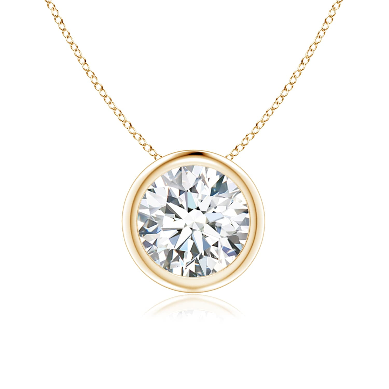 Angara Valentine Jewelry T Bezel Set Round Diamond Solitaire