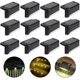 thumbnail image 1 of Luz solar impermeable para valla, luz solar para cubierta, luz de escalera, luces solares LED Ip65 para vallas de escaleras de patio (luz cálida, negra, 12 unidades), 1 of 1