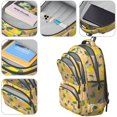 thumbnail image 4 of Lemon and Blossom Peach Pattern Cute School Backpack Bag with Padded Back and Adjustable Shoulder Straps 16.9 X 12.6 X 5.9 Inches, 4 of 5