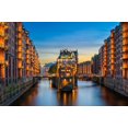 thumbnail image 2 of Abid, Michael 14x11 Black Ornate Wood Framed with Double Matting Museum Art Print Titled - Hamburg - Speicherstadt, 2 of 4