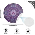 thumbnail image 3 of Coolnut Purple Floral Mandala Round Placemat Set of 1, Non-Slip Heat Resistant & Waterproof Plate Pads for Dinner Table Table Placemats, 15.4 in Home Decor Gifts, 3 of 6