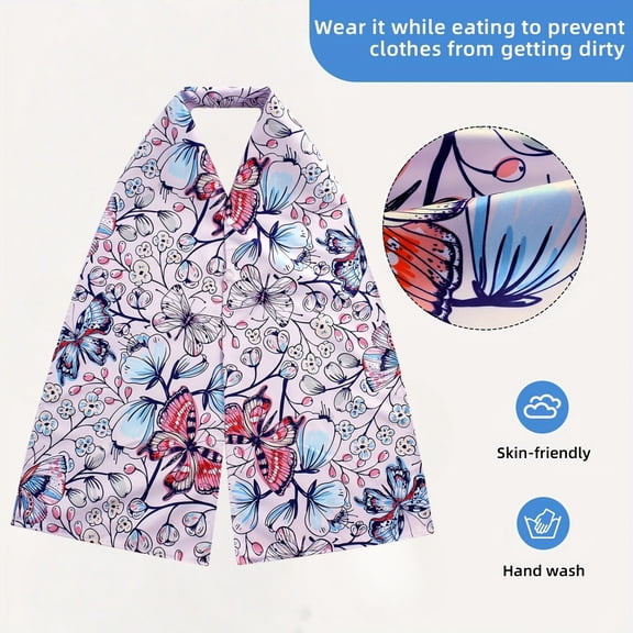 Adult Bibs for Women Men - Reversible Adult Bib Scarf for Elderly - Dining Clothing Protectors - Bibs for Seniors