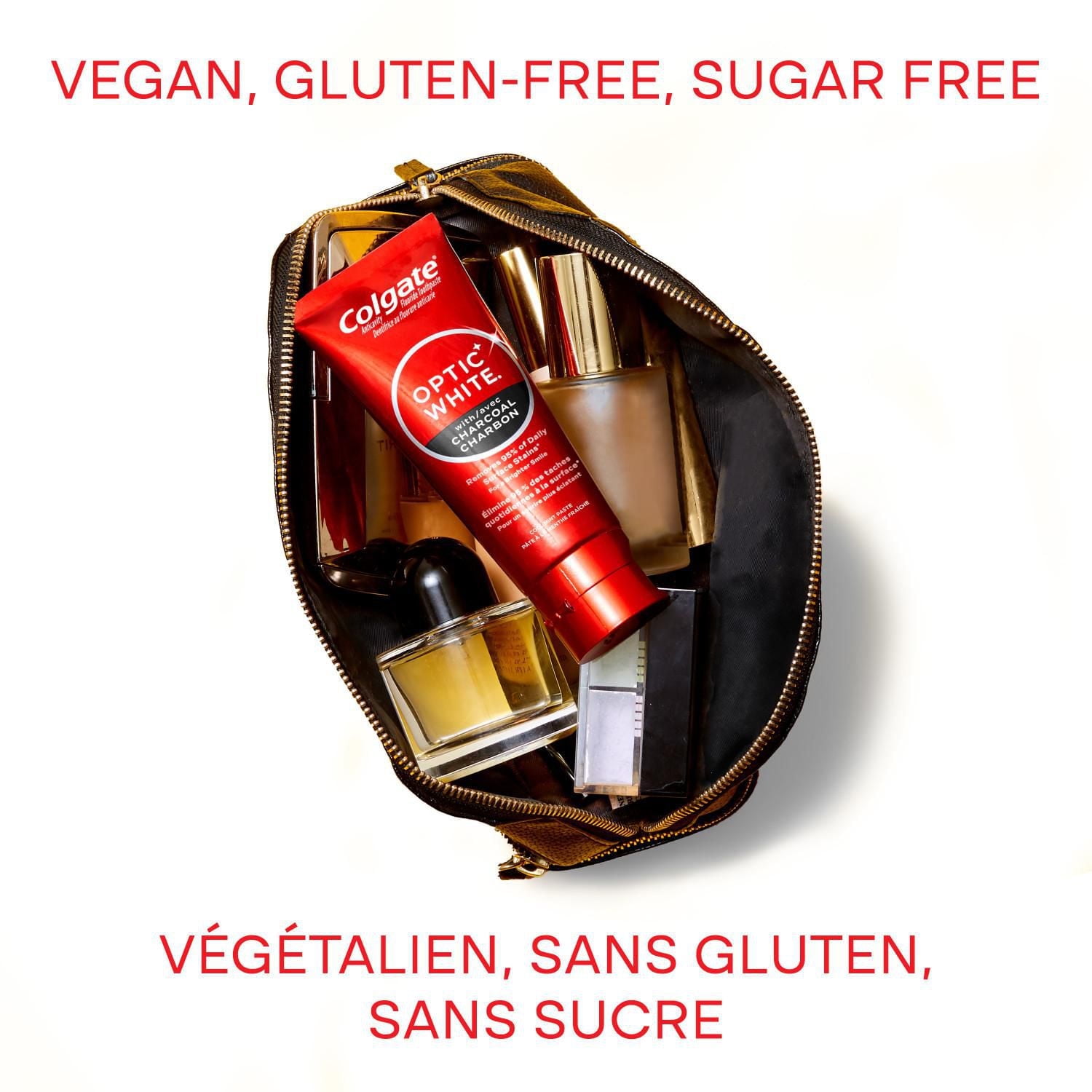 Colgate Optic White with Charcoal Toothpaste, Cool Mint Paste, 90 mL, 90 mL