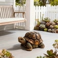 thumbnail image 6 of 18.11" Large Turtle Garden Statue-Realistic Resin Tortoise Sculpture for Outdoor Patio,Lawn & Yard Decor,Patio Seat Porch,Simulated Art Piece,Brown, 6 of 8