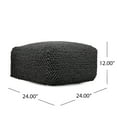 thumbnail image 3 of GDF Studio Wilsey Boho Handcrafted Tufted Fabric Square Pouf, Charcoal, 3 of 7