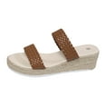 thumbnail image 1 of DAFEI Tassel Trim Sandals with Woven Straps Platform Wedge Heel Rope Sole Boho Toe Ring Slip On Sandals for Summer, 1 of 8