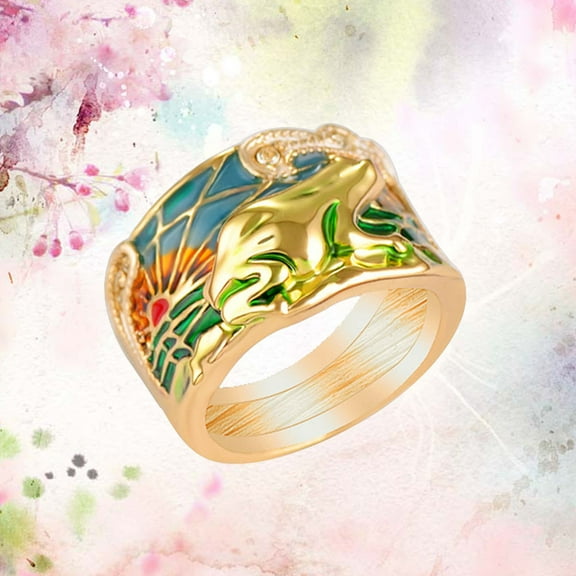 LULULION Frog Epoxy Golden Metal for Women 1Pack