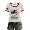 thumbnail image 3 of Youpwaven Women's USA 250th Anniversary T-Shirt, We The People American Flag Graphic Ringer Tee, Independence Day 1776-2026 Casual Short Sleeve Top S-2XL, 3 of 8