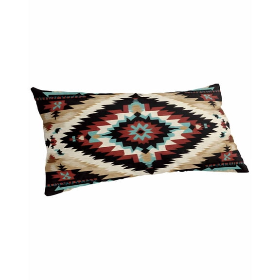 Boho Brown Teal Red Pillow Covers King Size, Southwestern Geometric Art Vintage Soft Bed Throw Pillowcases Breathable Cooling Long Lumbar Body Pillow Sham Cover for Bed Sofa 20''x40''