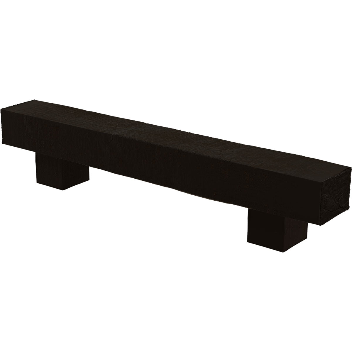 Ekena Millwork 4"H x 8"D x 72"W Rough Cedar Faux Wood Fireplace Mantel Kit w/ Alamo Corbels, Natural Ash