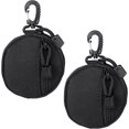 thumbnail image 1 of LAICAIW Outdoor Circle Carrying Key Holder Case Small Zipper Coin Purse Keychain Wallet Bag (Black(2 Pack)), 1 of 7