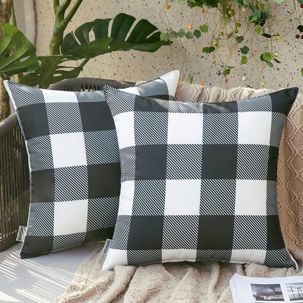18x18 Inch, Fall Pack of 2 Buffalo Check Plaids Pillow Covers Halloween