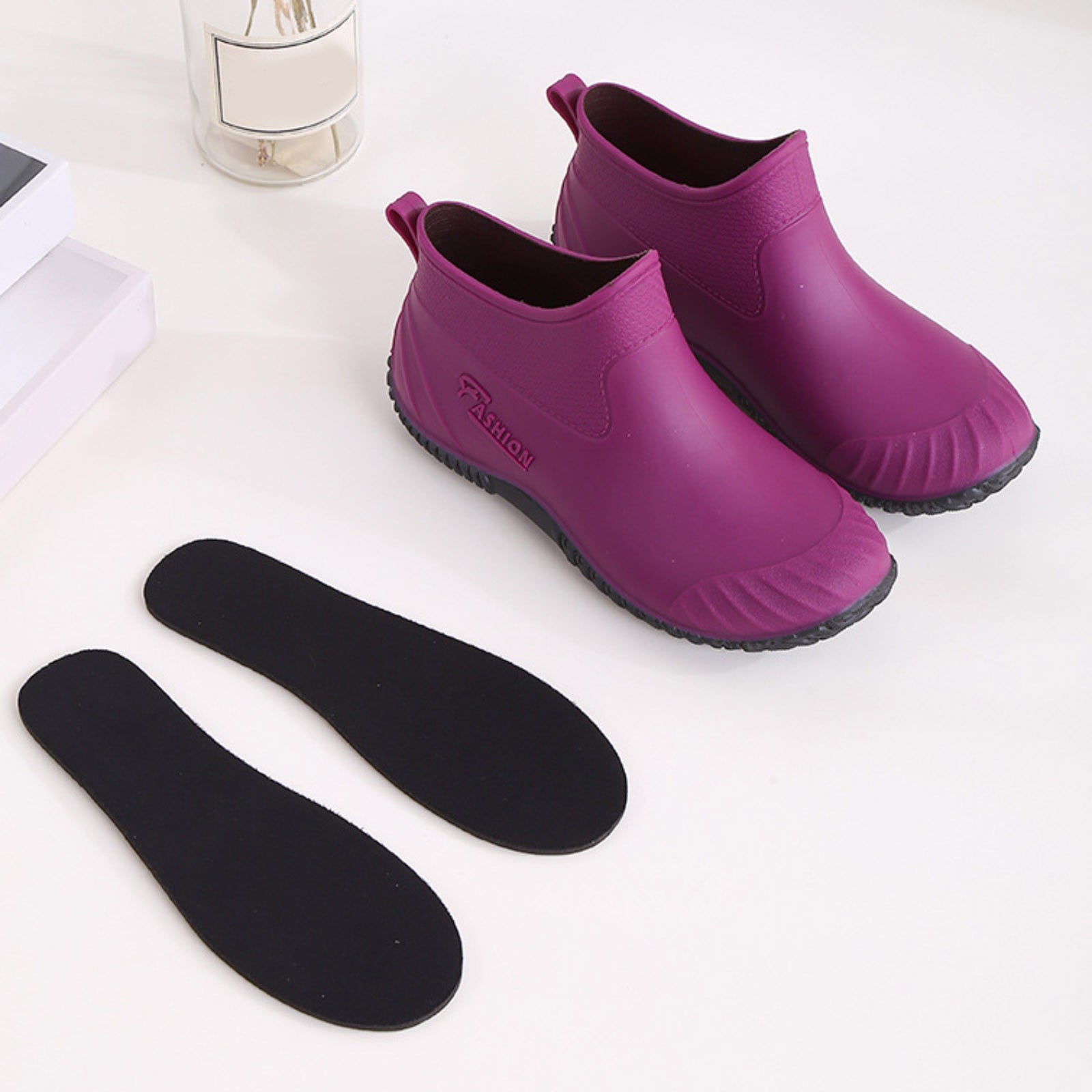 Woman Rain Shoes Rain Shoes for Women Outdoor Waterproof Women's Ankle Lace Up Rain Boots for Women Garden Boots Shoes Women Boots Women New Styles 6.50