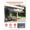 thumbnail image 5 of KFFKFF Manual Retractable Awning, 157" Outdoor Adjustable Sunshade Shelter, Height-Adjustable Patio Canopy with Crank Handle for Backyard, Garden, Balcony, Dark Gray, 5 of 8