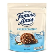 Famous Amos Wonders of the World Philippine Coconut and White Chocolate Chip Cookies | Bite-Size Chocolate Cookies with Coconut and White Chocolate in a Resealable 7 oz Bag