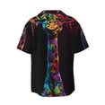thumbnail image 5 of Salouo Neon Psychedelic Giraffe Pattern Cuban Collar Shirts for Men Button-Down Shirt Men's Short Sleeve Shirts Hawaiian Shirts Casual Shirts -X-Large, 5 of 6