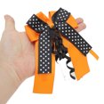 thumbnail image 4 of Unique Bargains 1 Pc Duckbill Clip Halloween Spiral Ribbon Hair Clip for Women Black Orange, 4 of 5