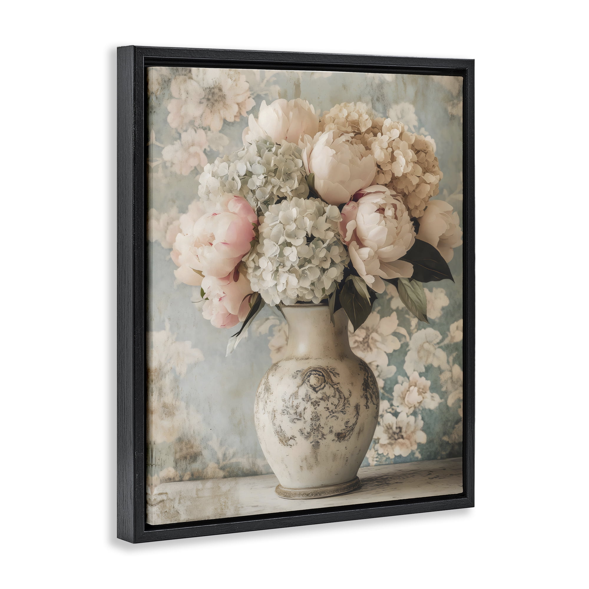 Stupell Industries Delightful Arrangement of Flowers Black Framed Floater Canvas Wall Art, design by Creative Studio