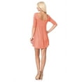 thumbnail image 3 of Women's Scoop Neck 3/4 Sleeve Relaxed Fit Babydoll Mini Dress, 3 of 4