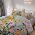 thumbnail image 4 of Davulos Floral Quilt Set Queen Size Reversible Quilt Bedding Set 3 Pieces Lightweight Bedspread Soft Botanical Bed Coverlet with 2 Pillow Shams for All Seasons, 4 of 8