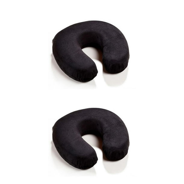 Advancent Almohada de espuma viscoelástica para el cuello, almohada de viaje en forma de U para la cabeza y el cuello, para oficina, tren, descanso, negro 2piezas Advancent CBP016494