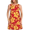 thumbnail image 1 of Fotbe Red Vintage Flowers Vestido de Verano sin Mangas para Mujer – Vestido Midi Línea A, Estilo Camiseta Floral, Vestido Playero Casual y Fluido, 1 of 7