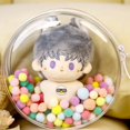 thumbnail image 4 of Qucyy Clear Figure Display Bag with Keychain Clear Circular Thickened Cotton Toy Portable Dust-Proof Storage Pouch with Keychain Plush Doll Display Bag Clear, 4 of 5