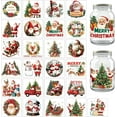 thumbnail image 1 of Recortes de silueta de Papá Noel y muñeco de nieve para frascos, latas de vidrio, decoración de botellas de los deseos, 25 piezas, silueta duradera, 1 of 9