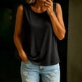 thumbnail image 2 of Delconic Womens Padded Tank Top Loose Fit Sleeveless Camisole Lightweight Built In Bra Casual Round Neck Summer Top Black L, 2 of 8