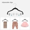 thumbnail image 6 of 30 Packs Baby Hangers Clothes Hangers Pants Hangers with Clips Kids Hangers with 6 Clothes Dividers Non-Slip Black, 6 of 8