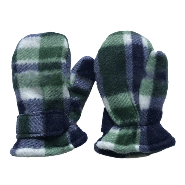 Injueey 1 par de manoplas para niños, funda para los dedos de invierno, cubiertas para los dedos forradas, cómoda manopla para niños, manopla para Suministros térmicos Cuadros Azul/Blanco Injueey HA060203-10B