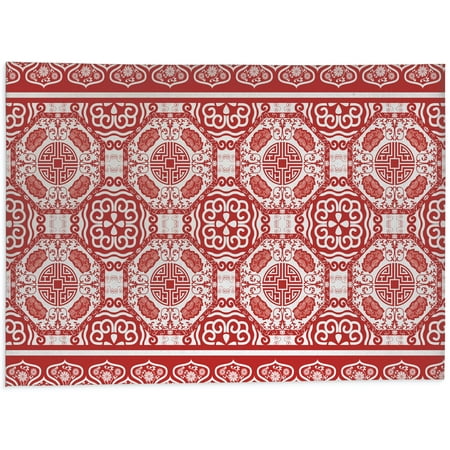 

Lasha Red Kitchen Mat by Kavka Designs