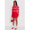 thumbnail image 4 of Women's Chenille Heart Patterned Brushed Knit Cropped Cardigan, 4 of 5