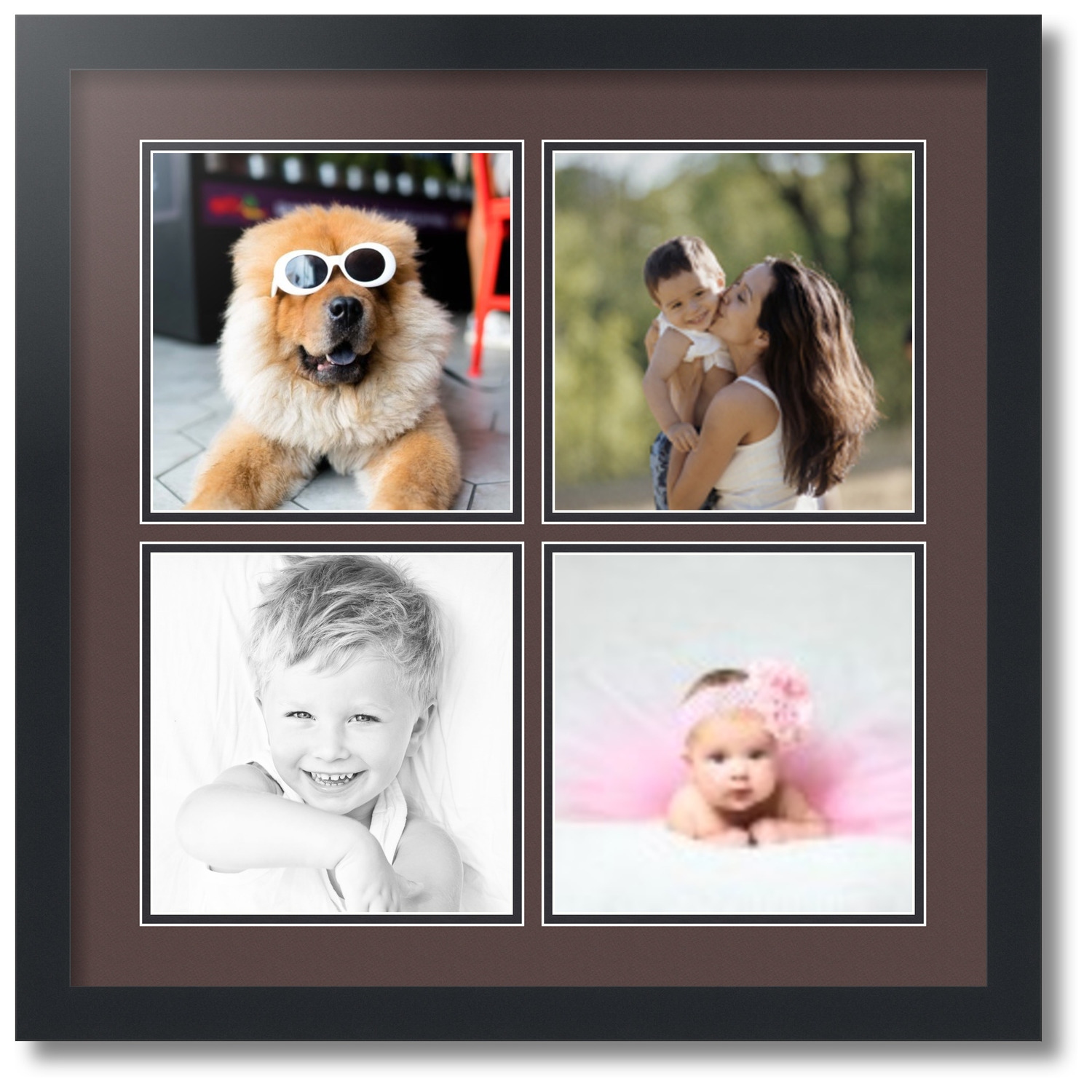 ArtToFrames Collage Photo Picture Frame with 4 8x8" Openings, Framed