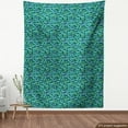 thumbnail image 3 of Floral Fabric by the Yard, Gardening Theme Beauty Blooms Exotic Flower Field Plant Foliage Jungle, Decorative Upholstery Fabric for Sofas and Home Accents, Jade Green Petrol Blue by Ambesonne, 3 of 4