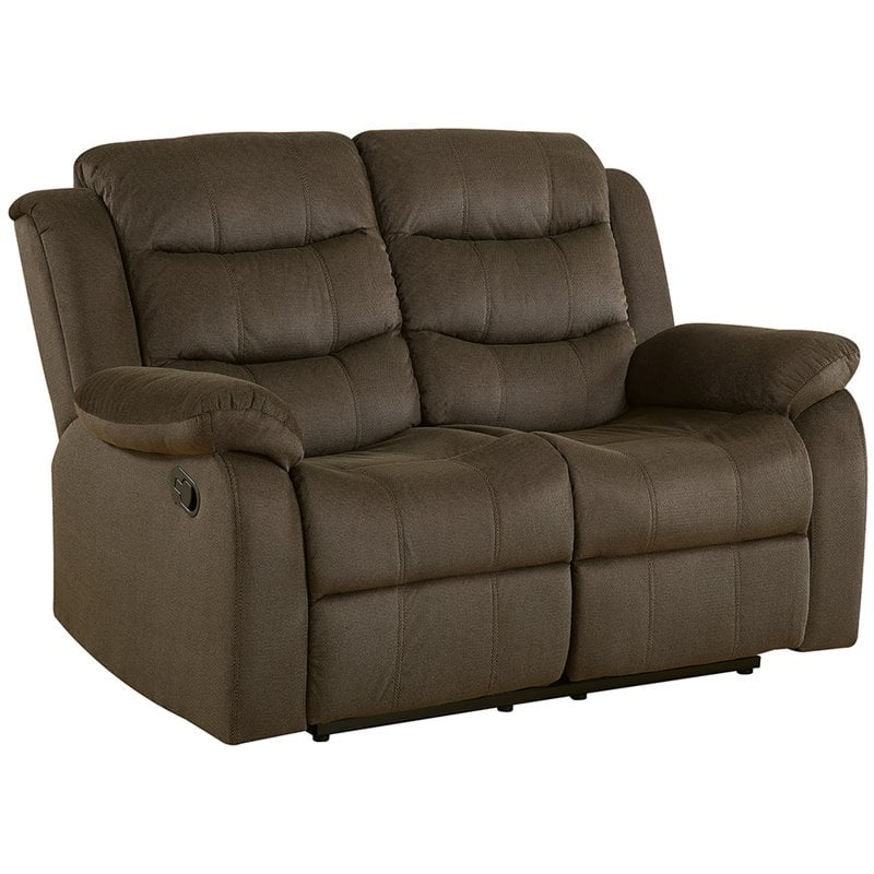 Kingfisher Lane Velvet Reclining Loveseat in Chocolate